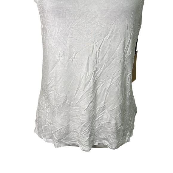Halogen Sleeveless Tank Top Crew Neck Keyhole Back Sleeveless White Medium NWT - Picture 4 of 10